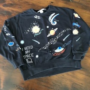 Outer-space pullover sweatshirt